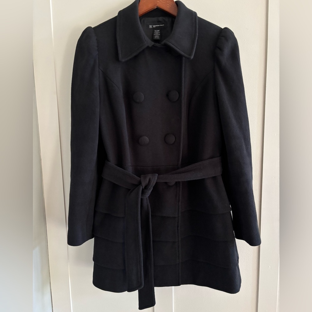 INC International Concepts Belted Tiered Coat